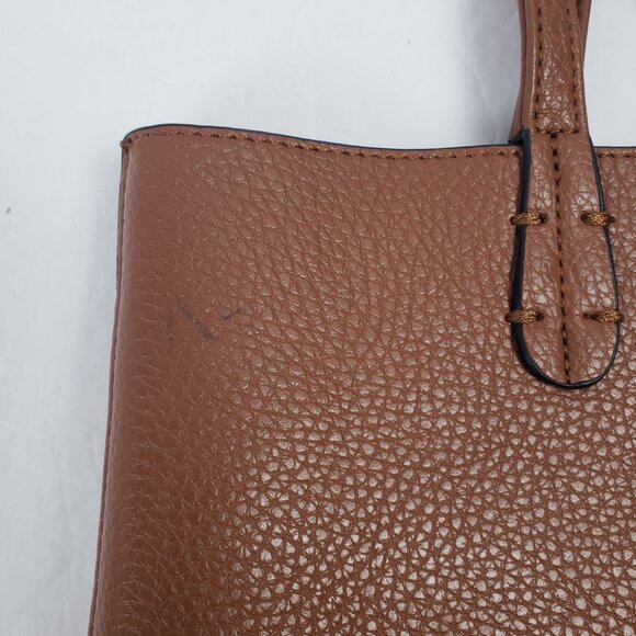 Kris Ana Reversible Handbag Camel Tan Red Key Ring Tote Bucket - Picture 8 of 16